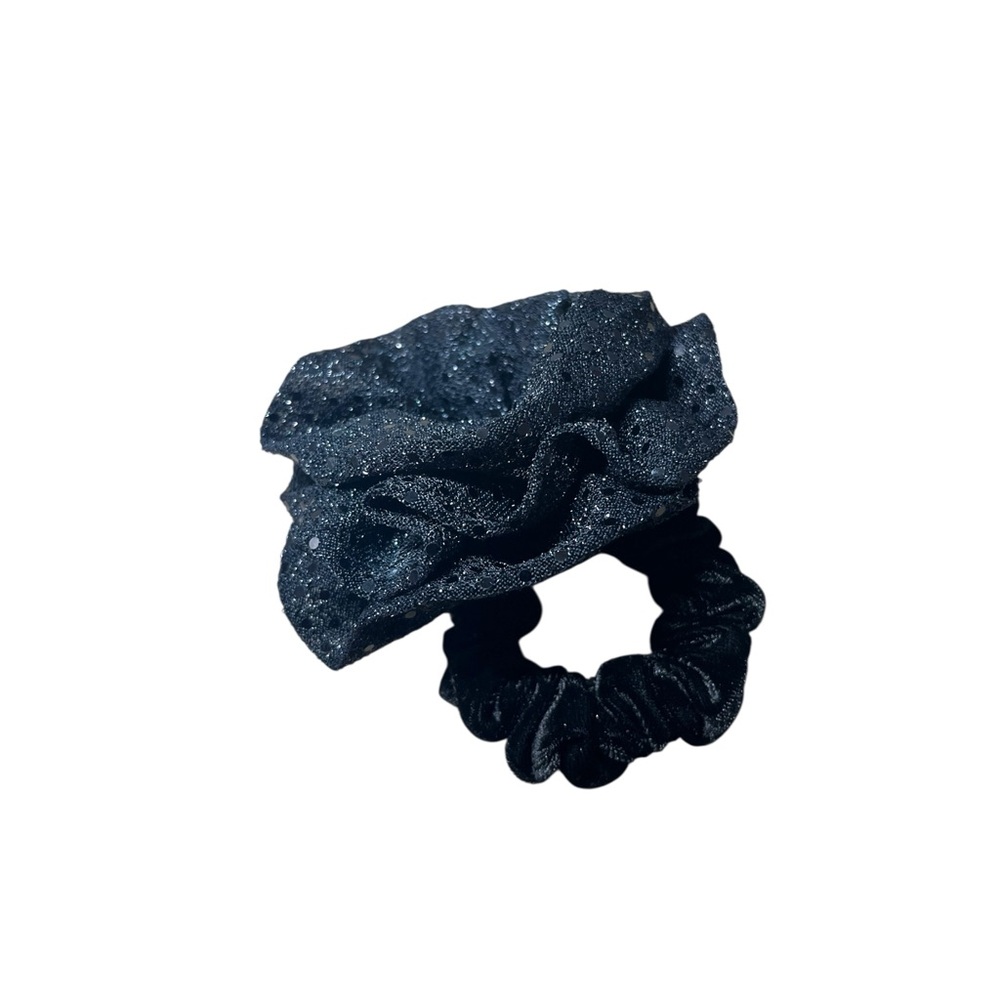 Black Glitter Scrunchie